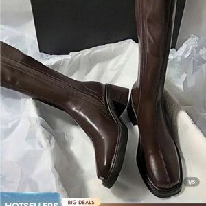 Elegant Brown Knee-High Leather Boots